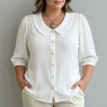 Sophia | Camisa Casual de Color Uniforme