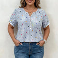Olivia | Blusa a Rayas con Estampado de Corazones