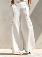 Victoria | Conjunto blanco con top sin mangas y pantalón de pierna ancha