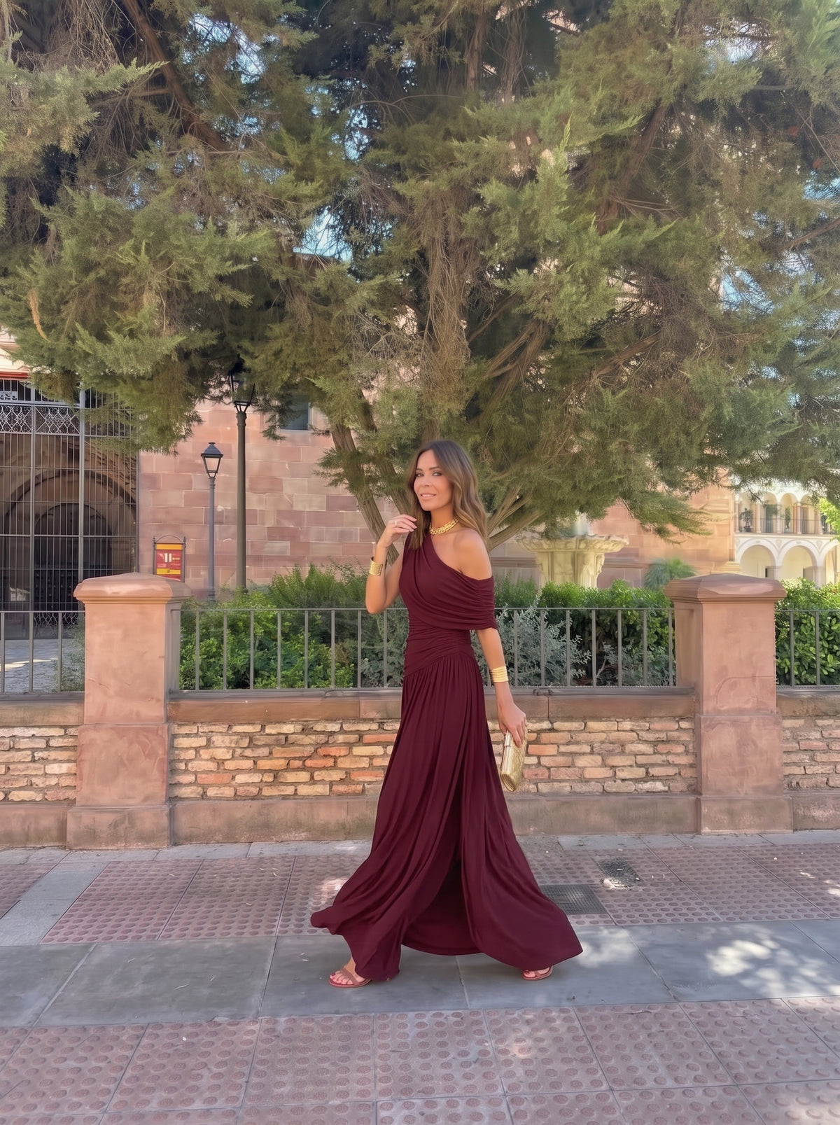 VESTIDO LARA BURDEOS