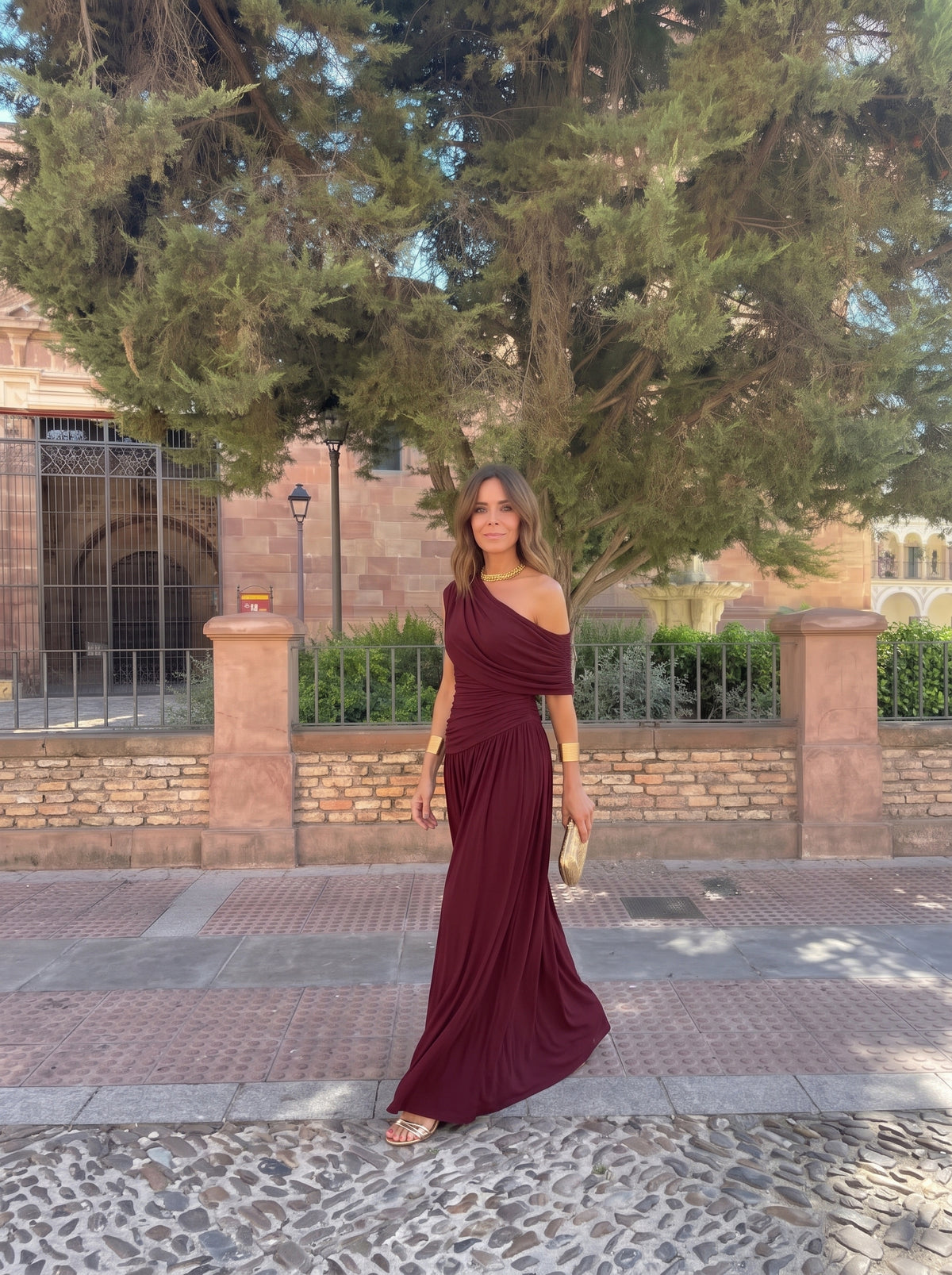 VESTIDO LARA BURDEOS