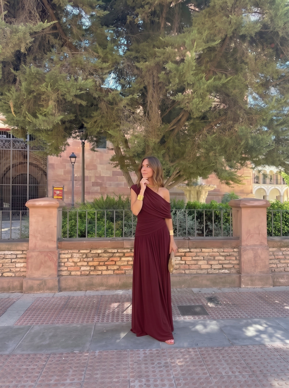 VESTIDO LARA BURDEOS