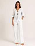 AURA | BLUSA DE LINO CON VOLANTES