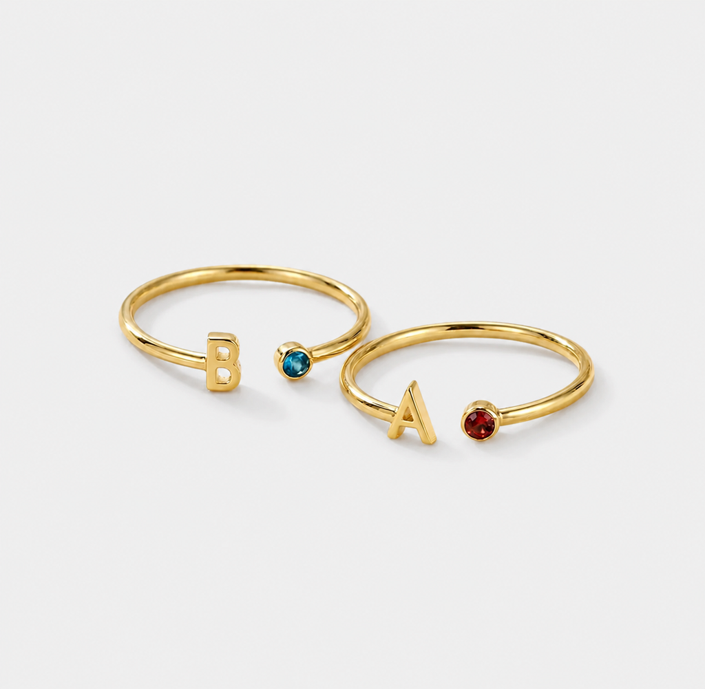 Anillo personalizado con piedra de nacimiento