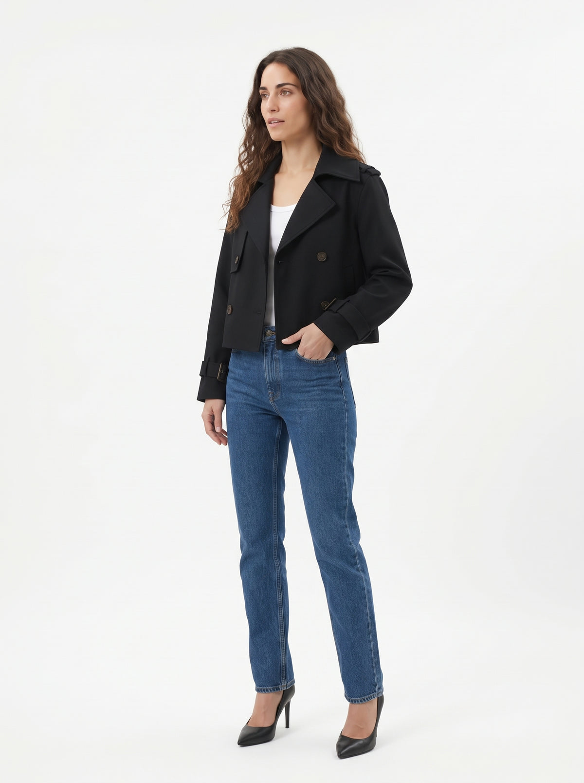 Gabardina Corta Negra