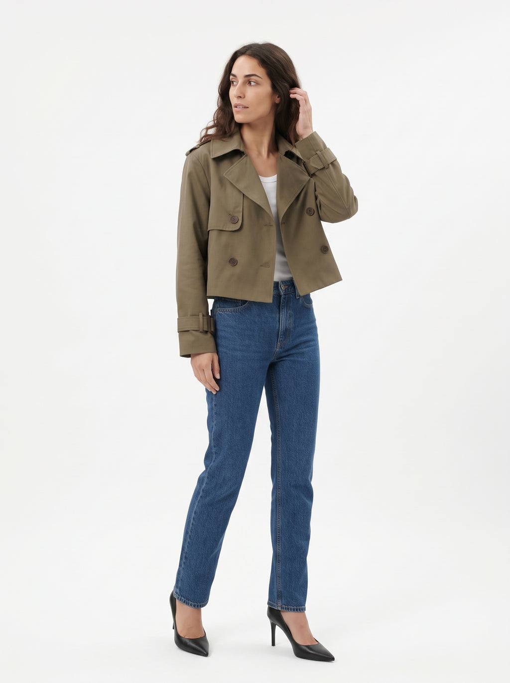 Gabardina Corta Marrón