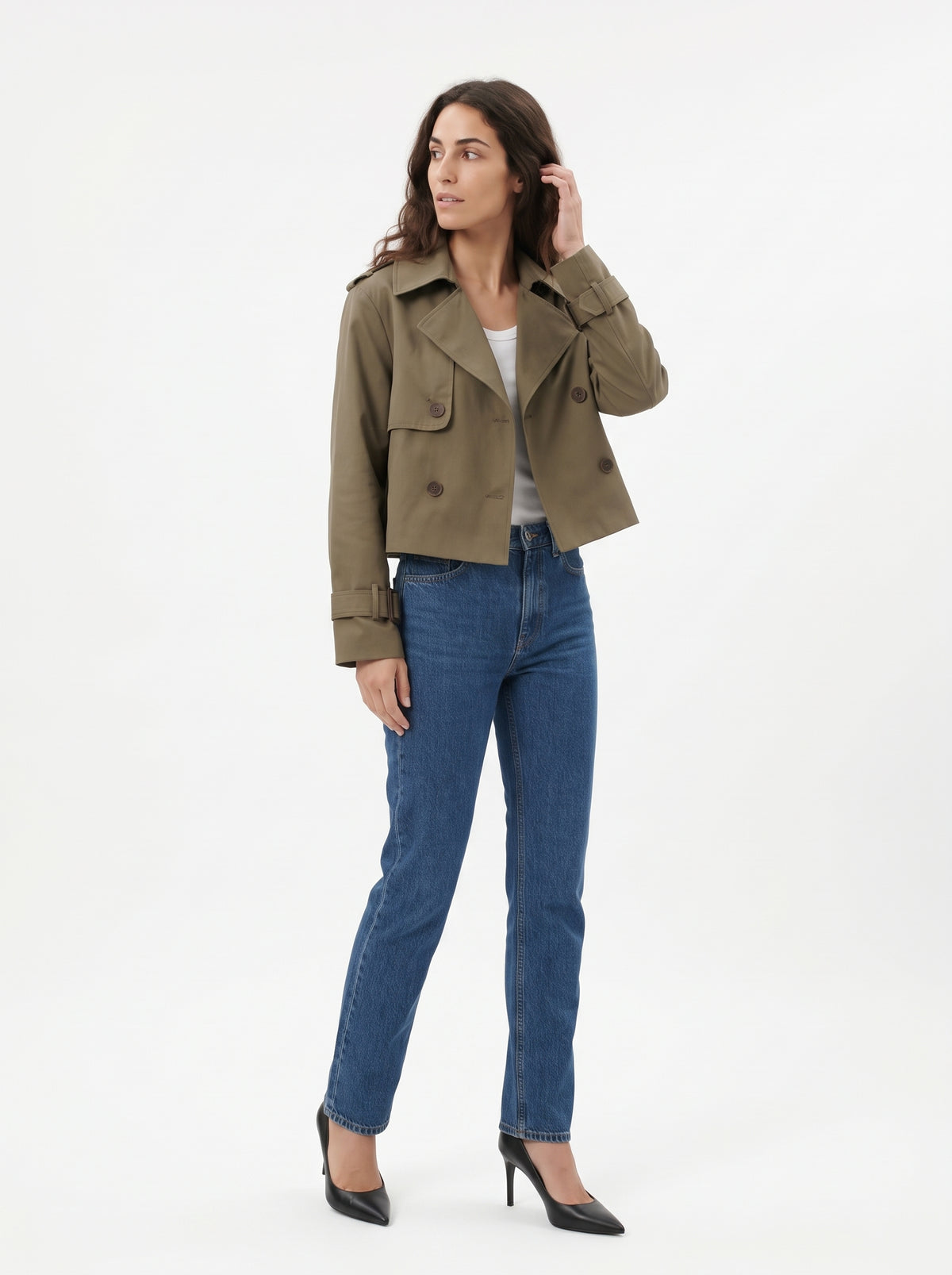 Gabardina Corta Marrón