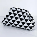 Bolso clutch de playa tejido — estampado a rayas