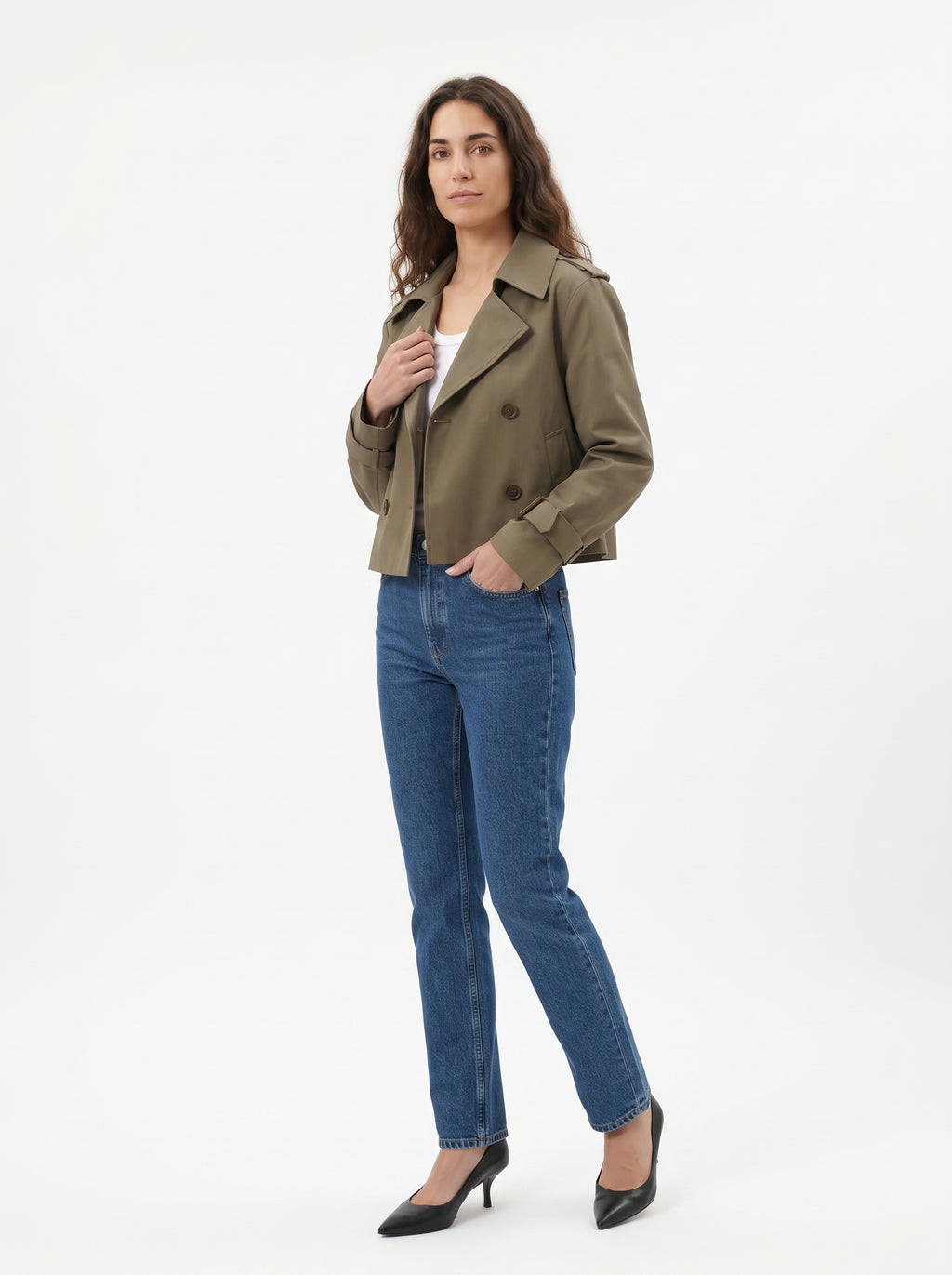 Gabardina Corta Marrón