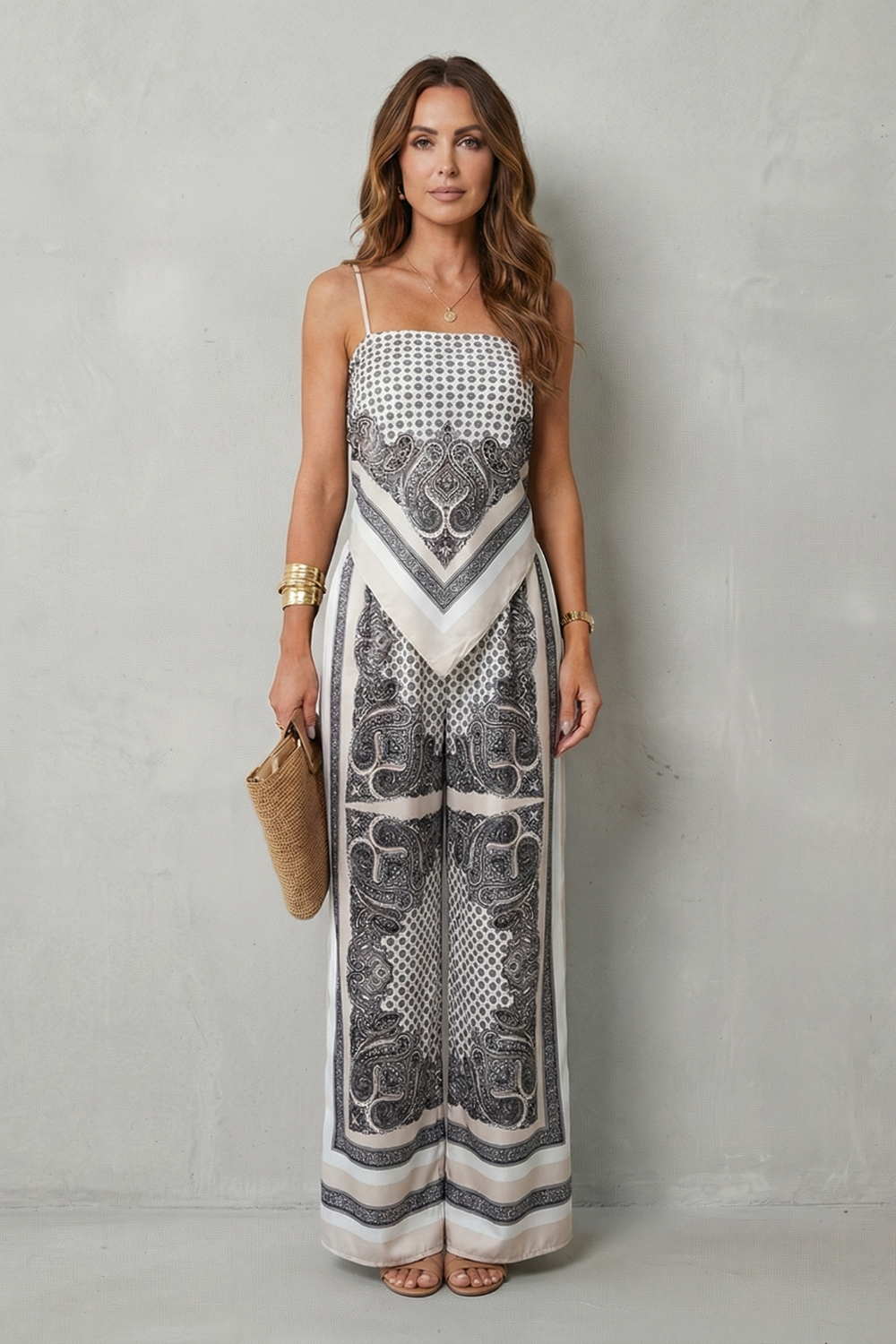 Conjunto estampado diseño fluido