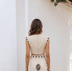 Camila - Conjunto Estampado de Top y Falda