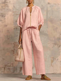 Alba |  Camisa de estilo relajado y pantalón de pernera ancha