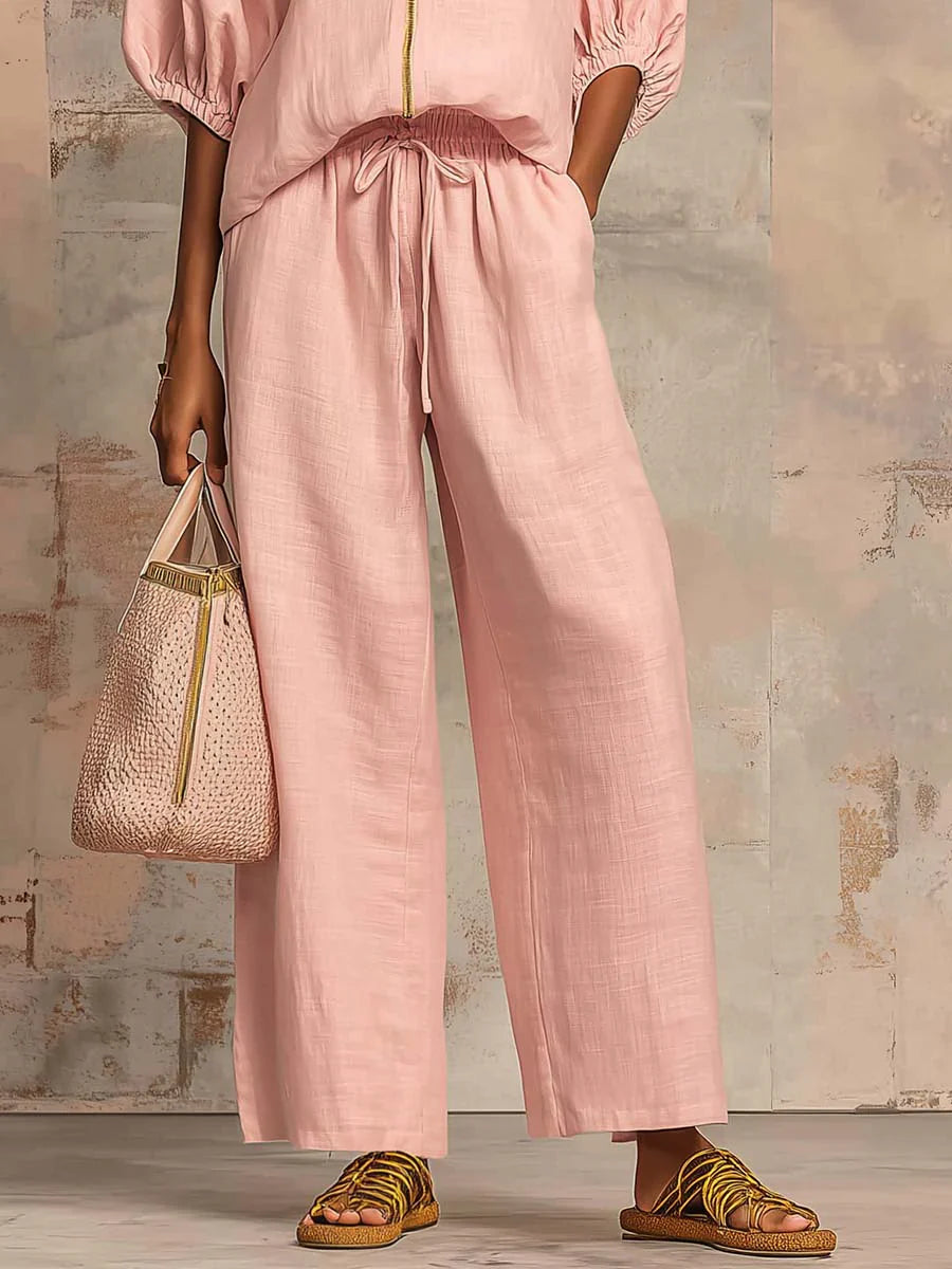Alba |  Camisa de estilo relajado y pantalón de pernera ancha